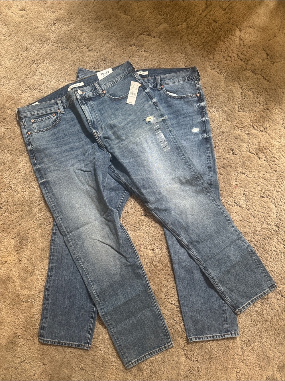 PacSun Men's Light Wash Distressed Straight Jeans